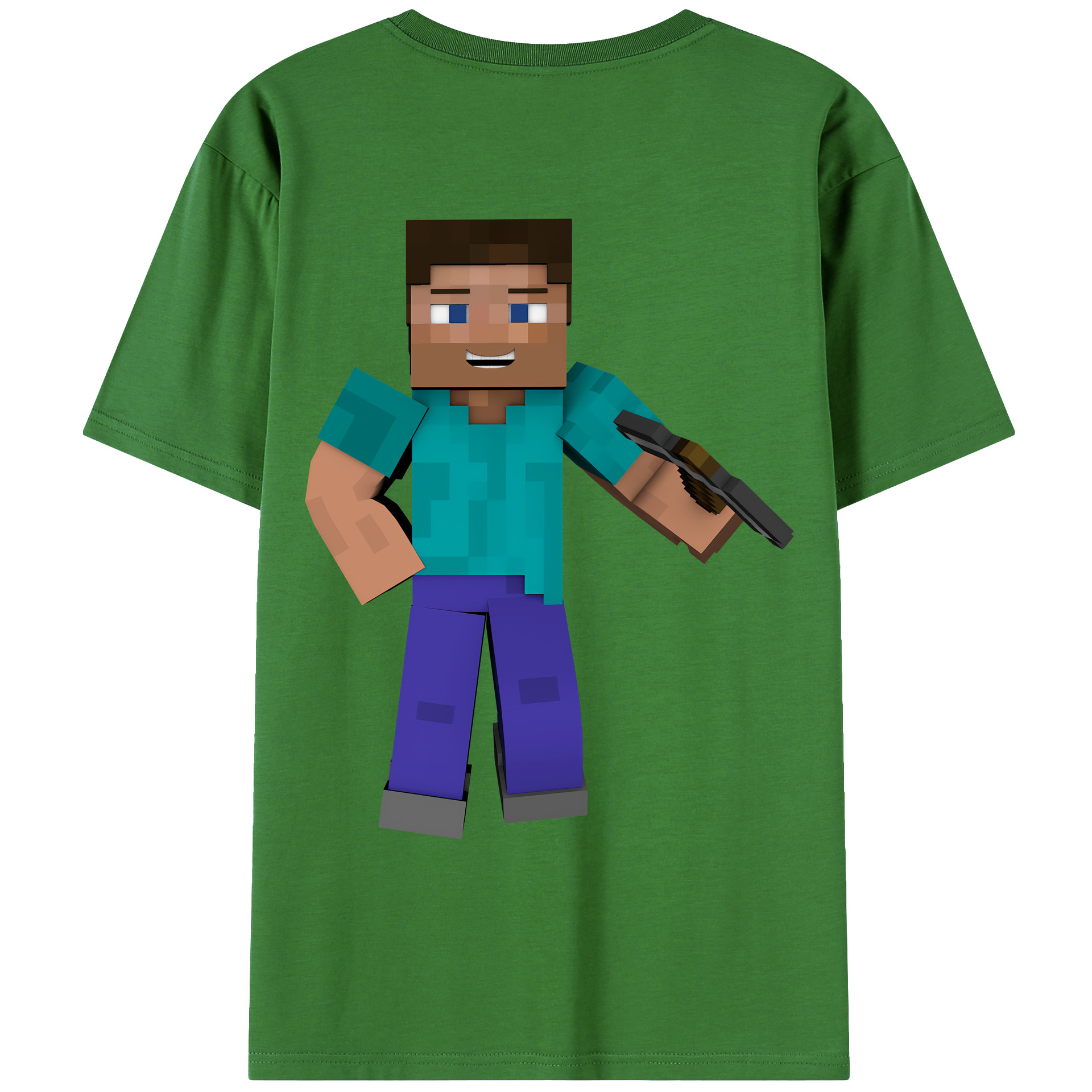 （画像用） マインクラフト ブロックの世界 Minecraft MC Block world レディース半袖Tシャツ(バックプリント)